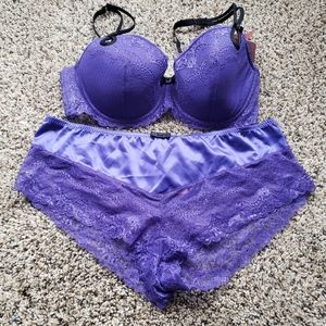 Affinitas purple and black panty set